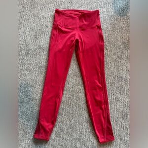 CRZ Yoga women’s High-Waisted Red Leggings Mesh bottom size XXS